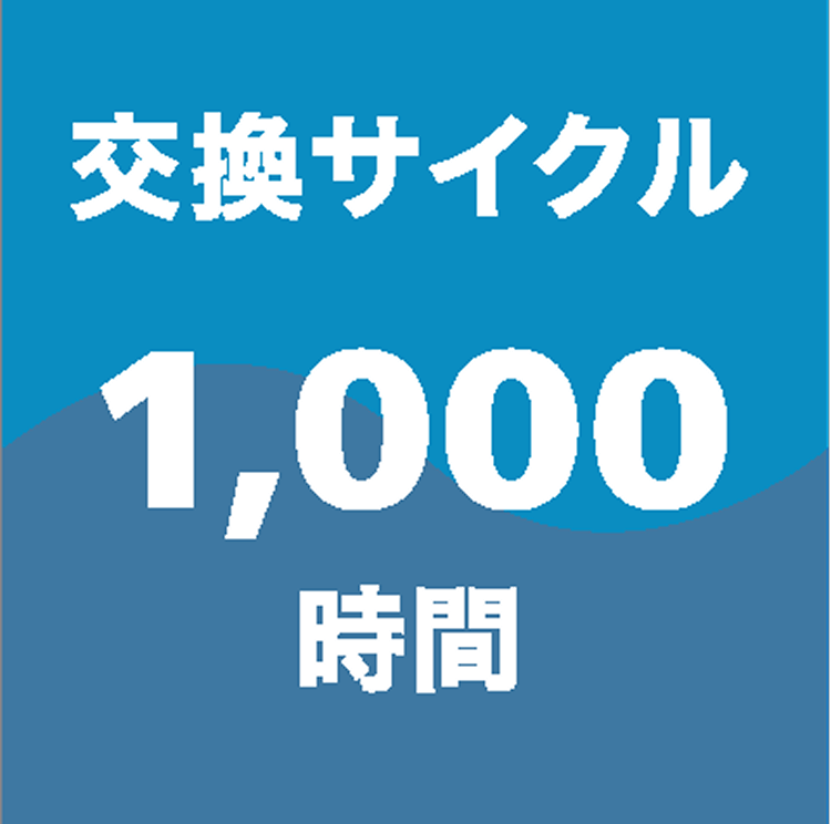 交換サイクル：1,000時間