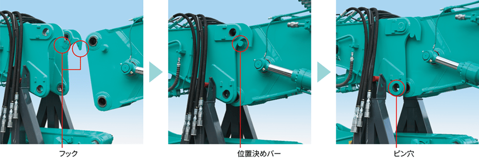 フック式アタッチメント接合方式