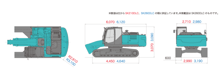 SK260D-10SK260DLC-10外形寸法図