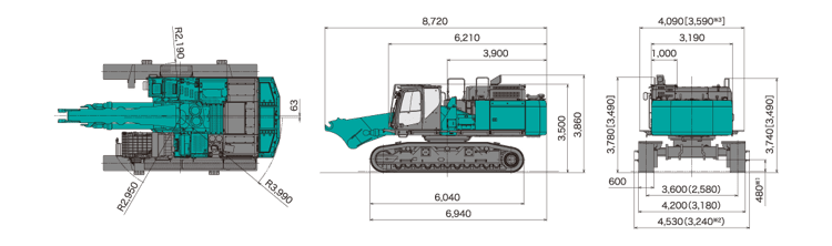 SK650の外形寸法