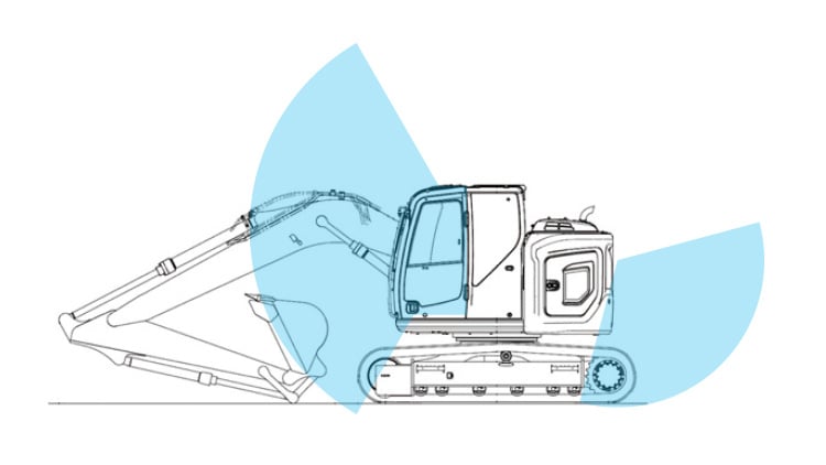 SK135SR-7 垂直方向（左方から見る）