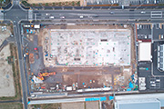 基礎工事が終了した新市庁舎建設予定地