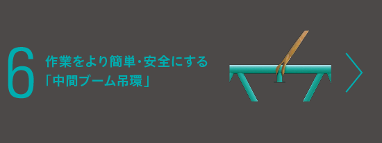 作業をより簡単・安全にする「中間ブーム吊環」